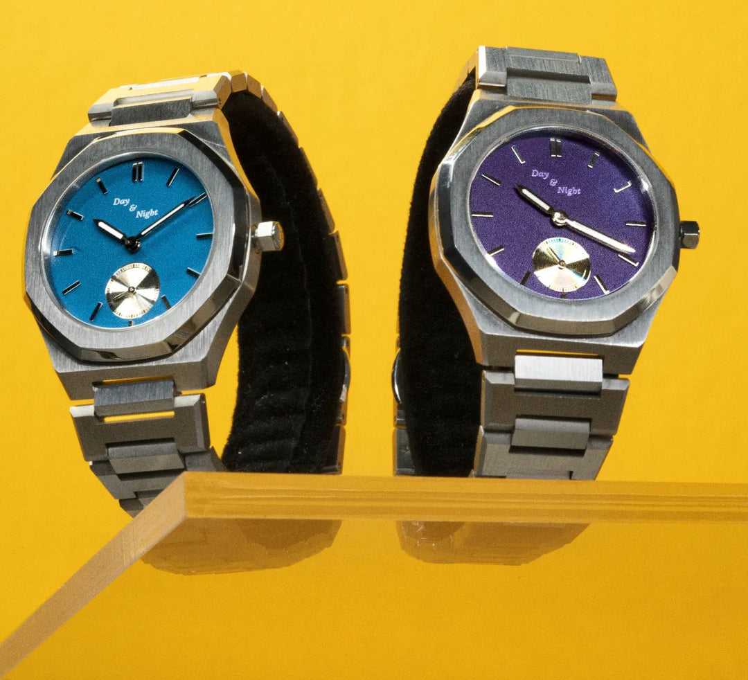 Collection of modern Day & Night watches displayed together representing next-generation timepiece design.