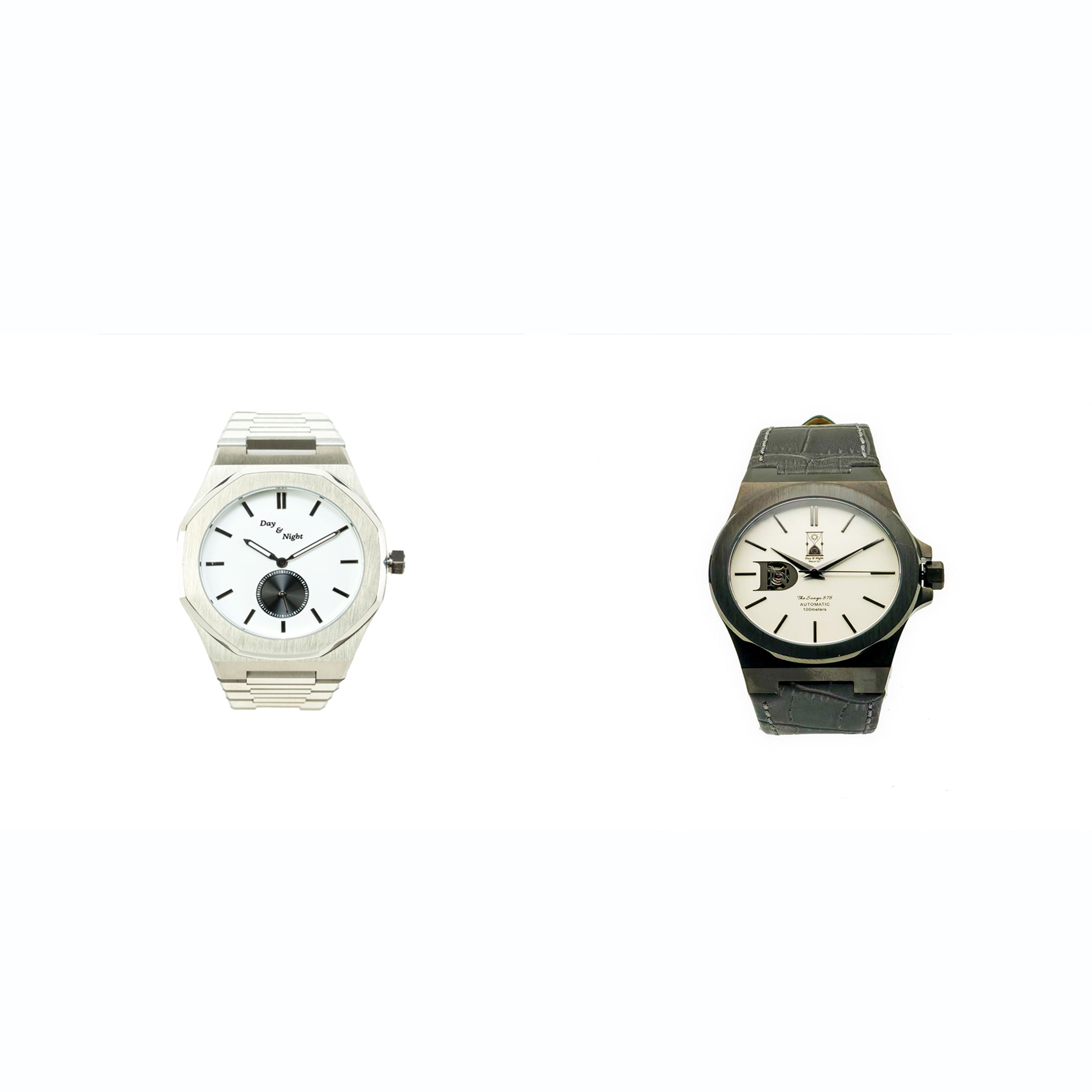 “Automatic vs quartz watch comparison featuring the Sango 878 automatic and Pharaoh Collection quartz watch by Day and Night Watch Co”