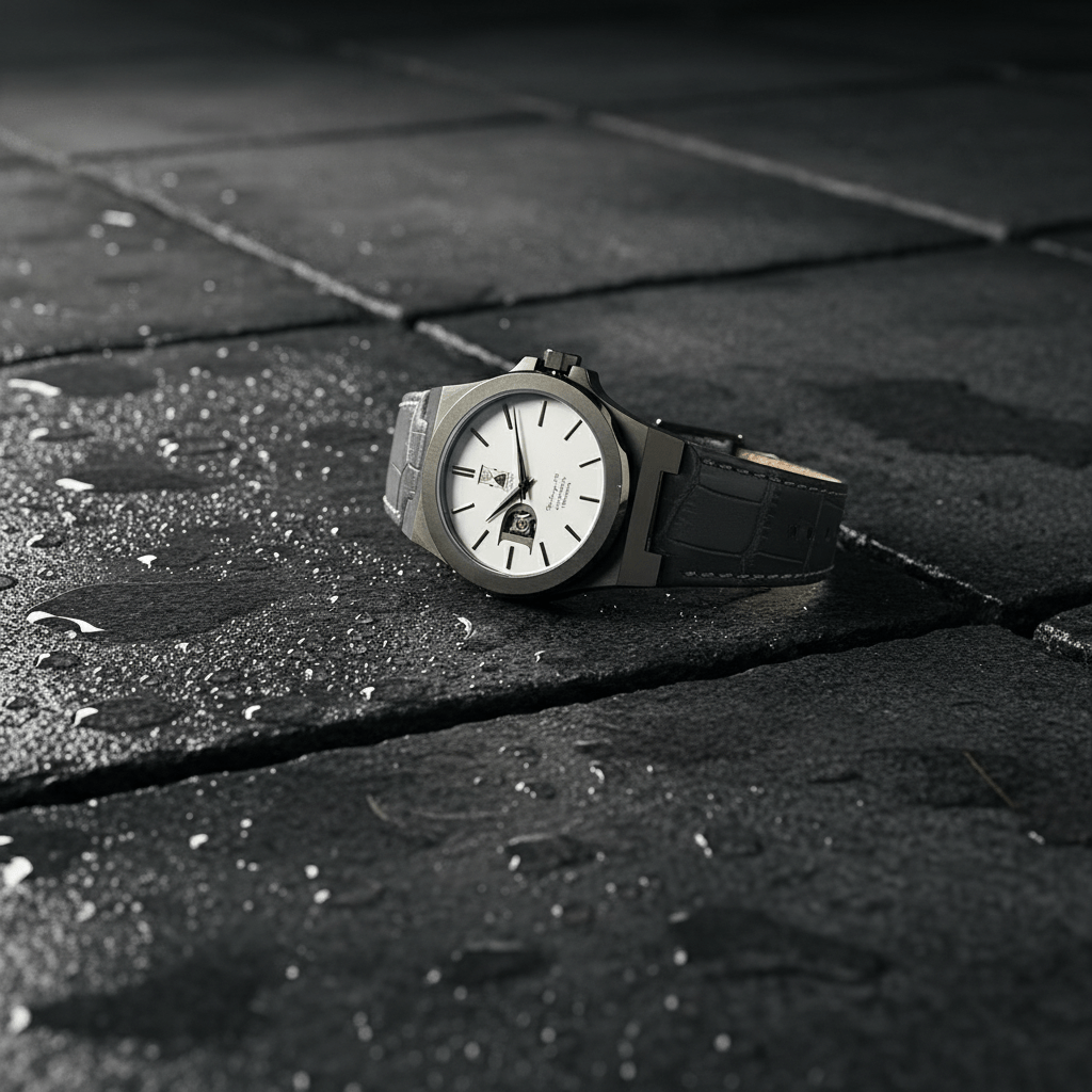 Gunmetal Eclipse automatic watch with gunmetal gray dial and steel bracelet