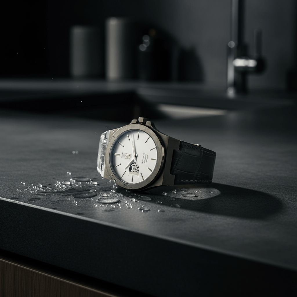 The Sango 878 Gunmetal Eclipse gunmetal dial watch on stainless steel bracelet