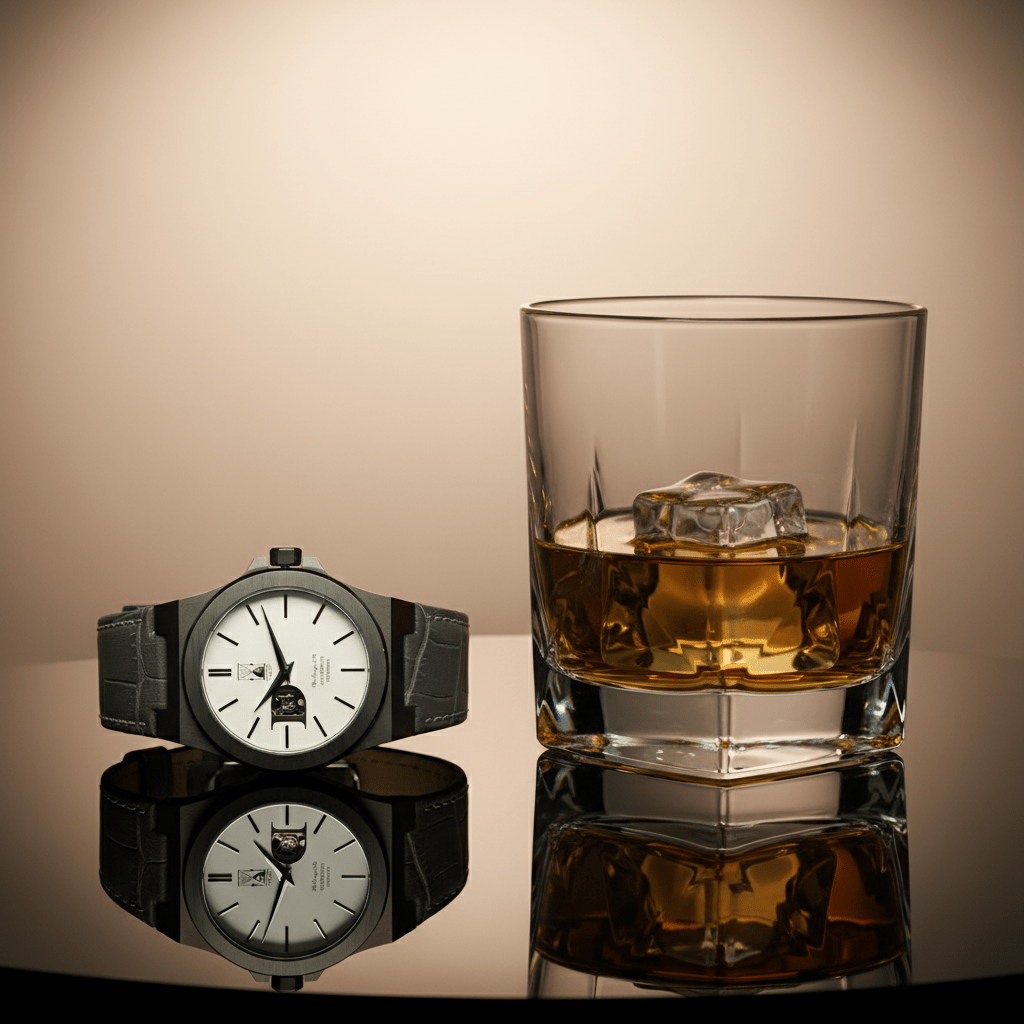 Gunmetal Eclipse gunmetal dial watch with premium leather strap