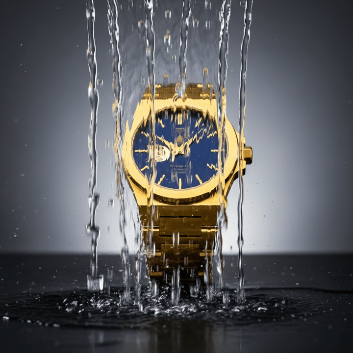 The Sango 878 Midnight Current blue dial watch on stainless steel bracelet