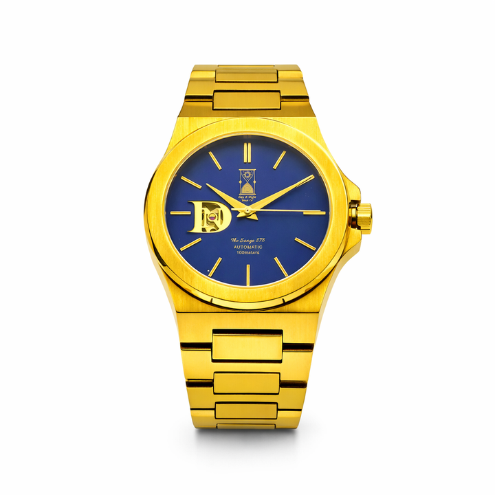 Day and Night Watch Co The Sango 878 Midnight Current automatic watch with blue dial and stainless steel bracelet