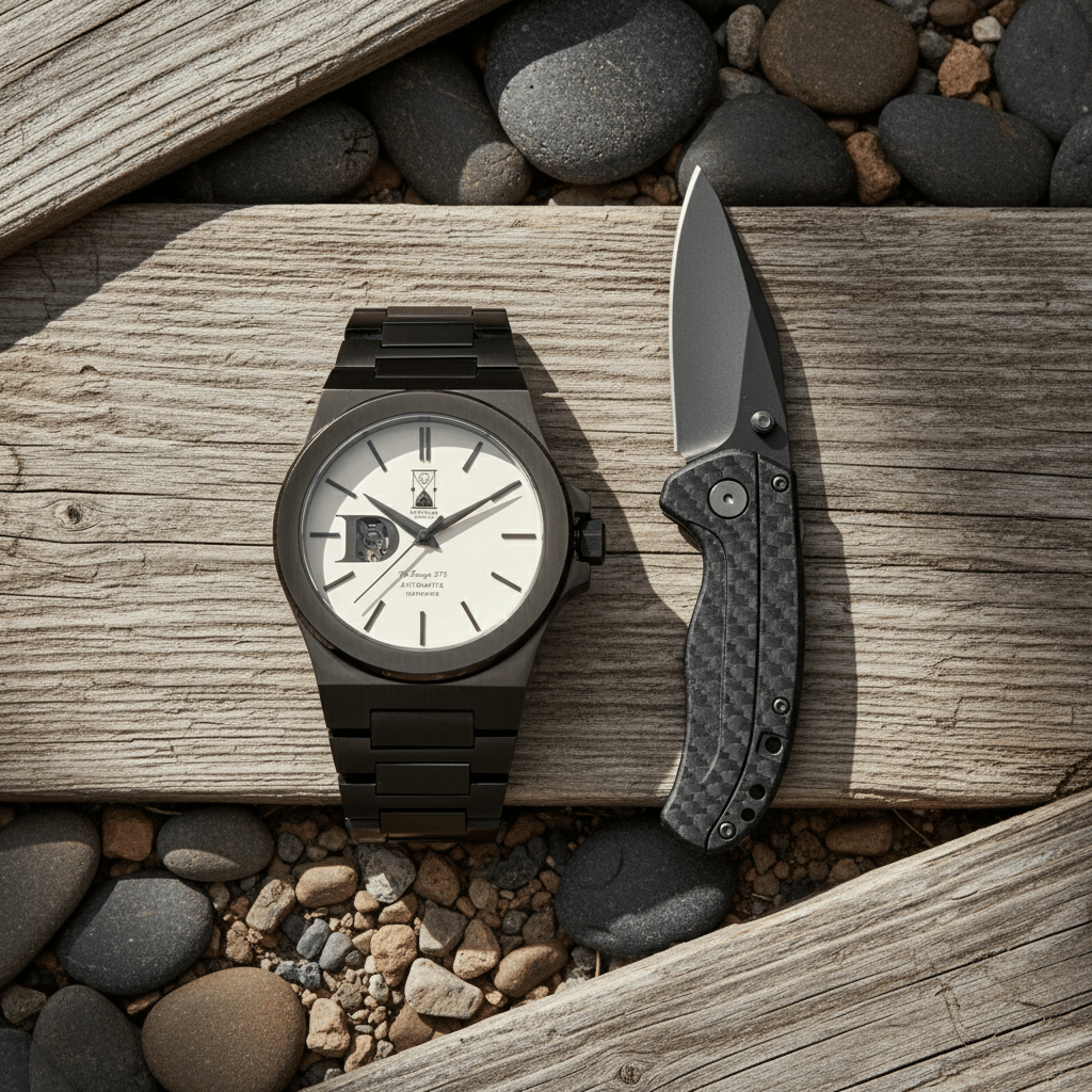 Day and Night Watch Co The Sango 878 Gunmetal Eclipse with gunmetal dial and leather strap