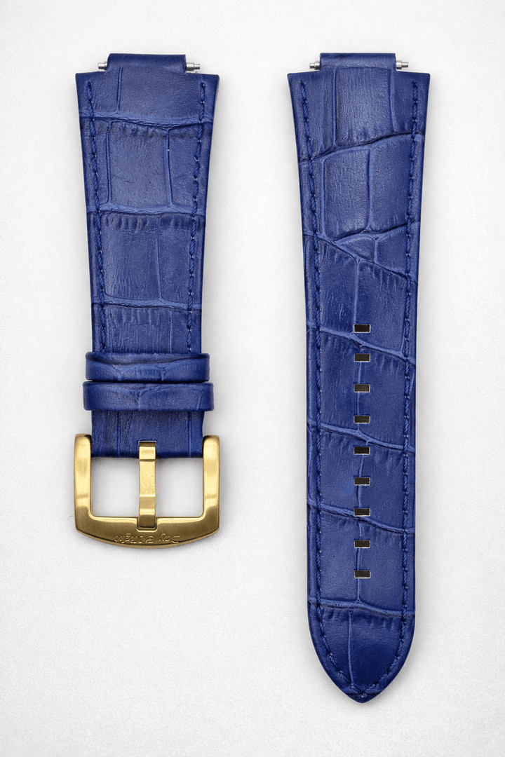 The Sango 878 Midnight Current automatic watch with blue dial on leather strap