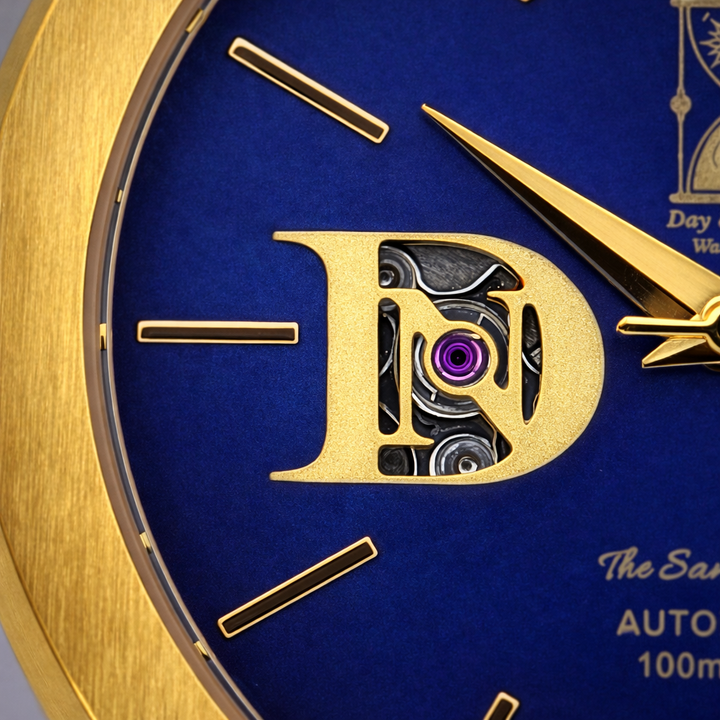 The Sango 878 Midnight Current blue dial watch on stainless steel bracelet