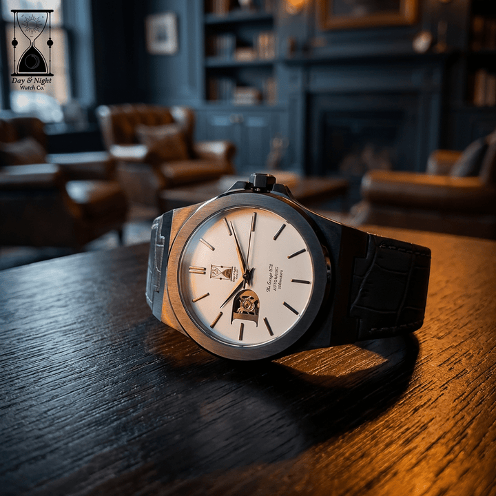 Gunmetal Eclipse gunmetal dial watch with premium leather strap