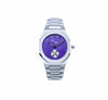 The Hatshepsut purple womens watch with steel bracelet