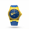 The Sango 878 Midnight Current automatic watch with blue dial on leather strap